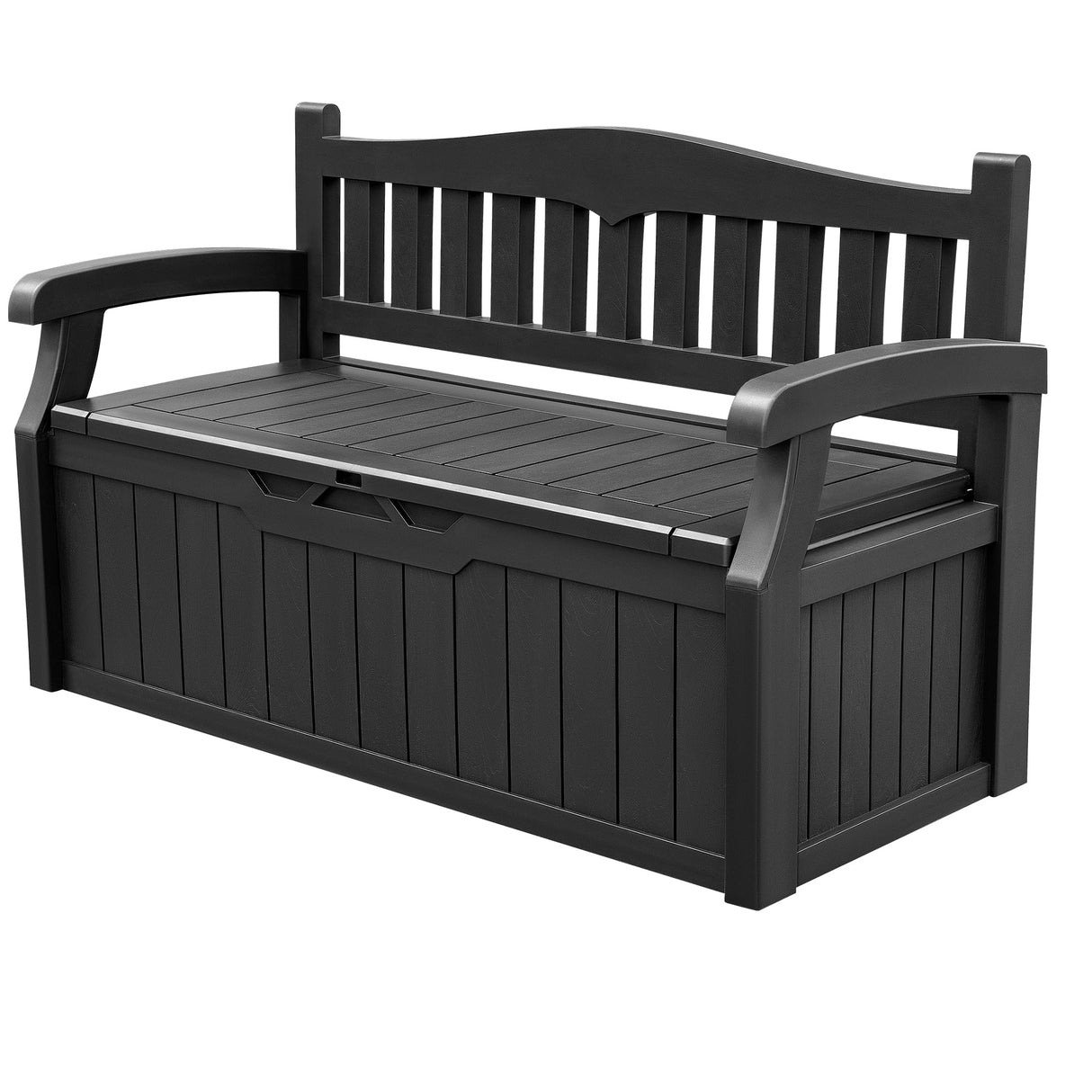 Devoko 80 Gallon Storage Bench Deck Box Lockable for Patio Furniture, Garden Decor and Outdoor Seating for Cushions, Garden Tools and Pool Supplies (Black) Devoko