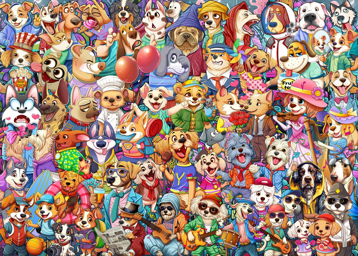 Jigsaw Puzzles for Adults 1000 Piece Puzzle for Adults 1000 Pieces Puzzle 1000 Pieces Dog's World Puzzle, Cartoon Puzzles 1000 Pieces Jigsaw Puzzles for Adults 1000 Pieces and Up HUADADA
