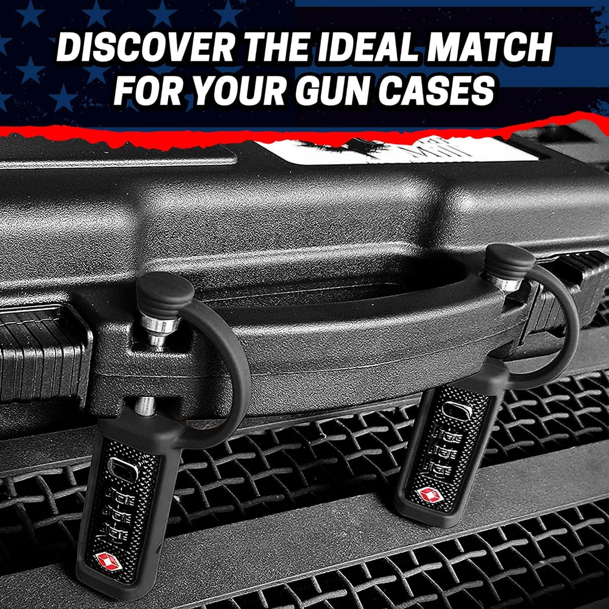 TSA Approved Tactical Gun Case Lock - Protective Rubber Sleeve & Cut-Resistant MonoShaft - Secure Single Shaft Padlock for Guns Luggage Rifles Pistols & Revolver Cases - Child Safe Cedar Mill Fine Firearms