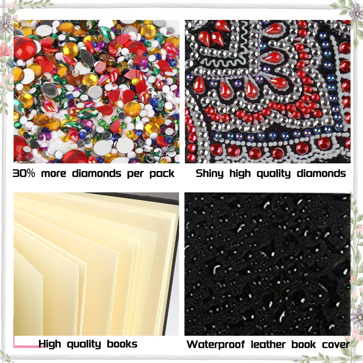 DCIDBEI 2 Pack DIY Diamond Painting Notebook Tiger Horse A5 Blank Diamond Painting Diary Sketchbook Book Rhinestone Craft Diamond Art Notebook Students 50 Sheets Diamond Journal Kits DCIDBEI