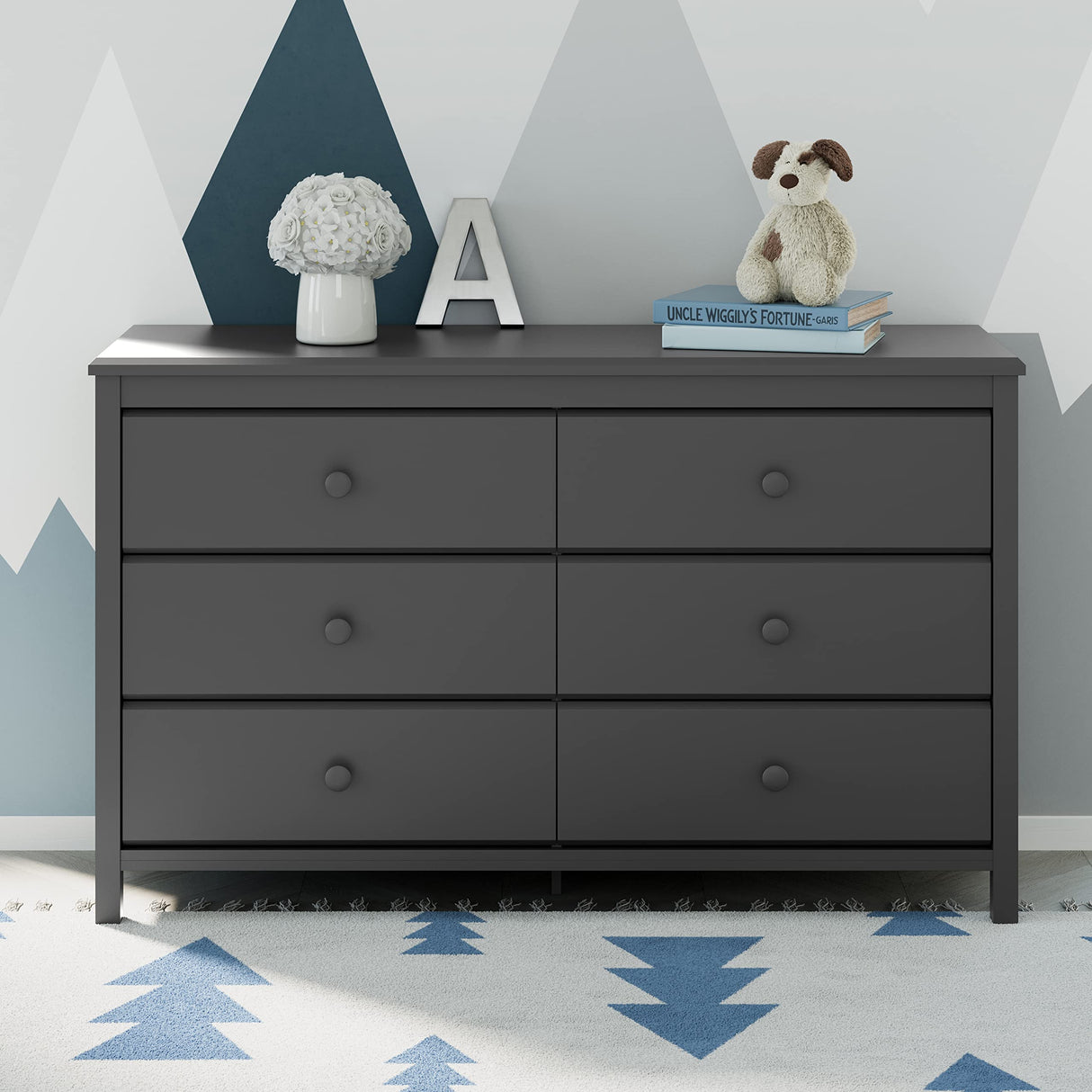 Storkcraft Alpine 6 Drawer Double Dresser (Gray) – GREENGUARD Gold Certified, Dresser For Nursery, 6 Drawer Dresser, Kids Dresser, Nursery Dresser Drawer Organizer, Chest of Drawers STORKCRAFT