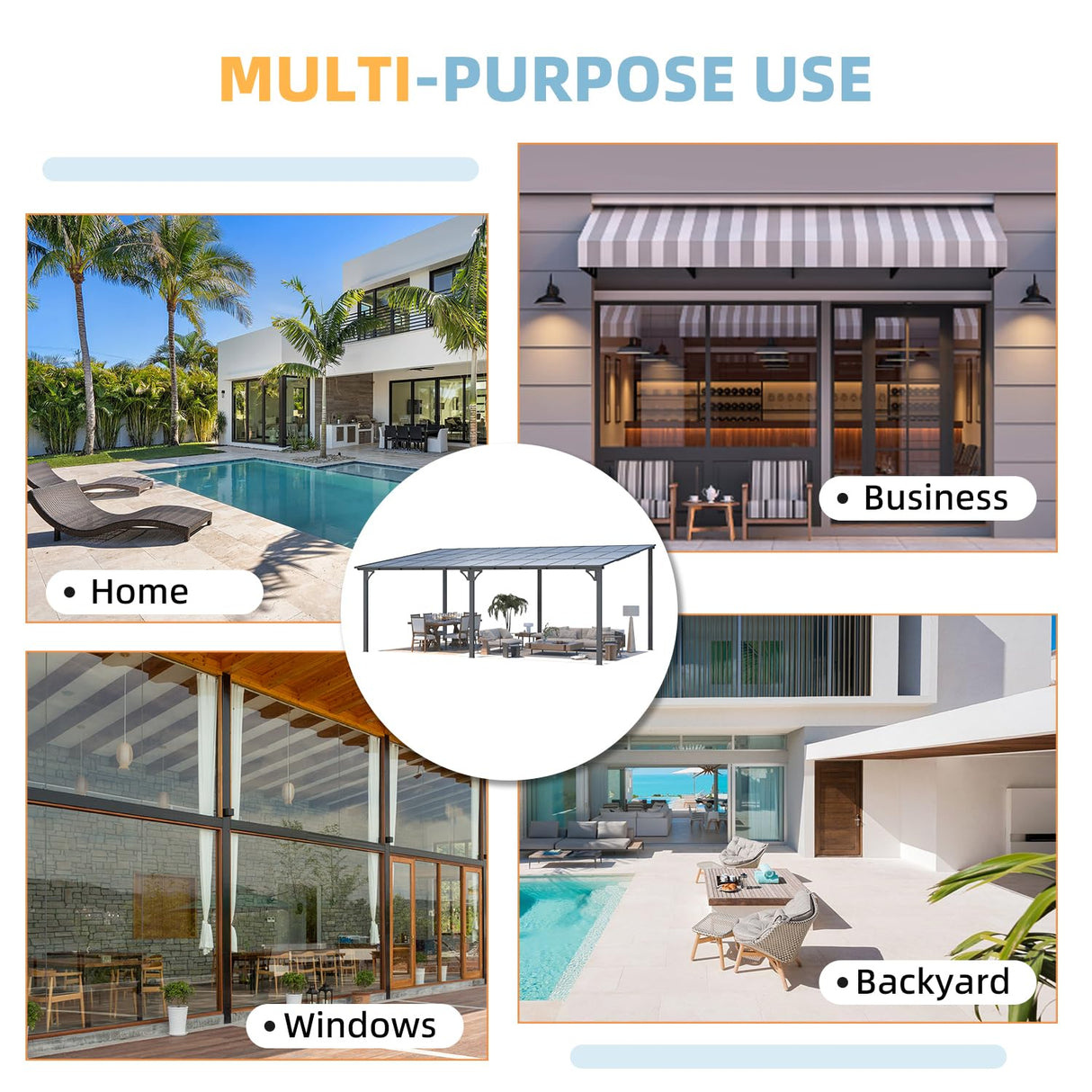 AECOJOY 22' x 10' Gazebo for Patio, Large Wall-Mounted Hard Top Lean-to Gazebo Pergola with Roof 10' x 22' on Clearance, Heavy Duty Patio Awnings for Decks, Backyard AECOJOY