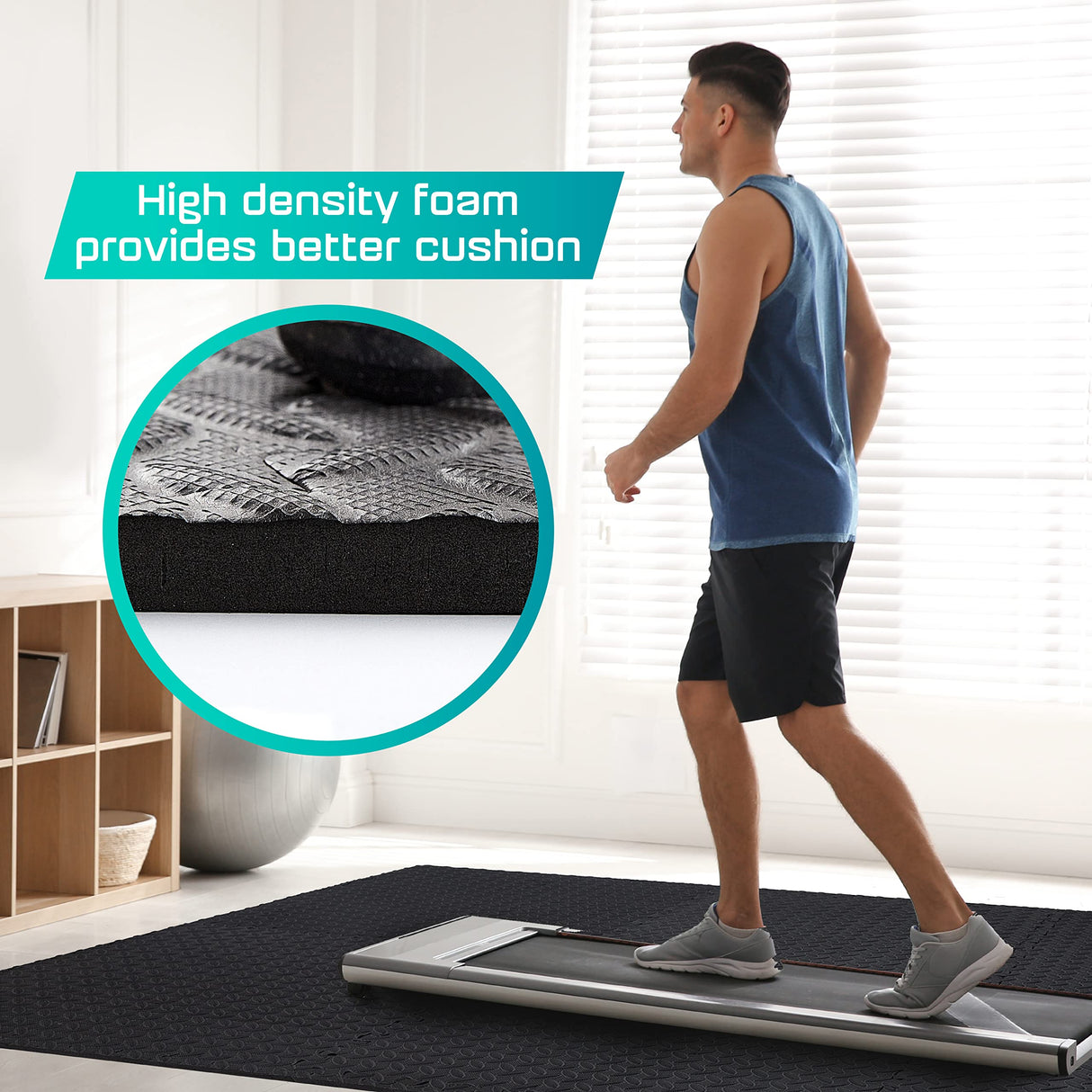Yes4All Interlocking Exercise Foam Mats with Border – Interlocking Floor Mats for Gym Equipment – Eva Interlocking Floor Tiles - 36 Square Feet (36 Tiles) - Black Yes4All