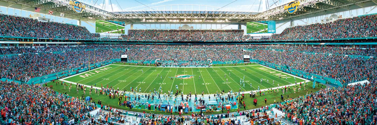 MasterPieces NFL Miami Dolphins Stadium Panoramic Jigsaw Puzzle, 1000 Pieces, Team Color Masterpieces