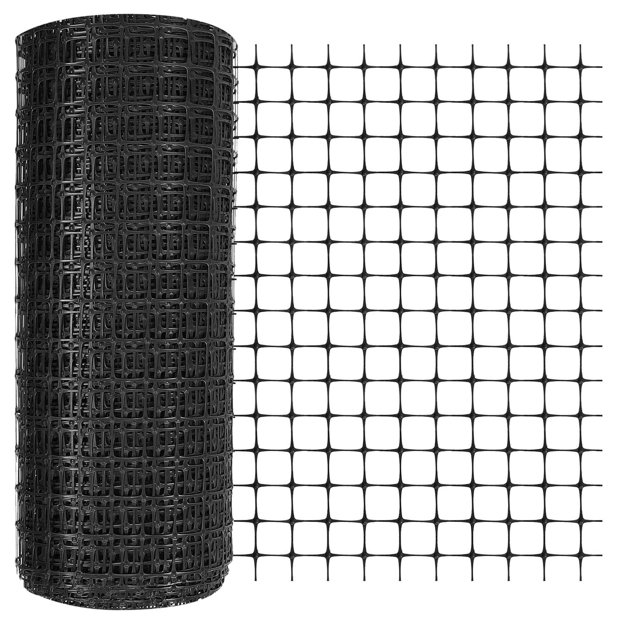 Preboun Plastic Mesh Fence 2 x 164 ft Plastic Safety Fence Roll Reusable Animal Construction Barrier Netting Temporary Pool Fencing Snow Fence for Construction Animal Garden Fencing(Black) Preboun