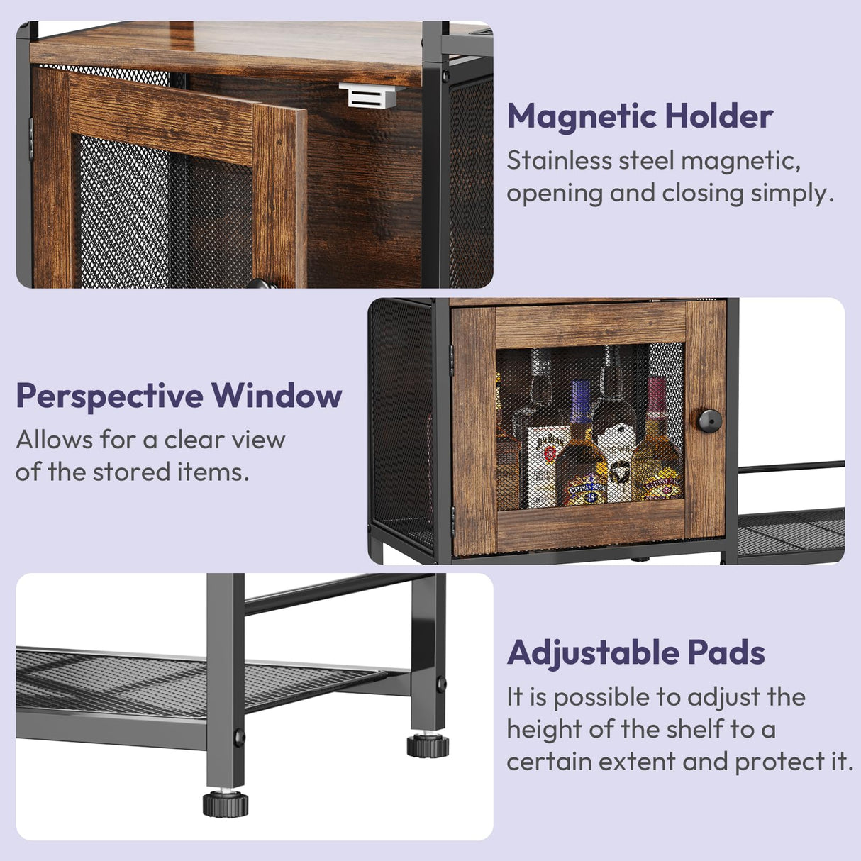 SWTYMIKI Coffee Bar Cabinet for Home - Farmhouse Coffee Stand Station Multi-Purpose Buffet Sideboard Cabinet with Drawers - Kitchen Bar Table for Living Room, Corner, Small Space, Espresso SWTYMIKI