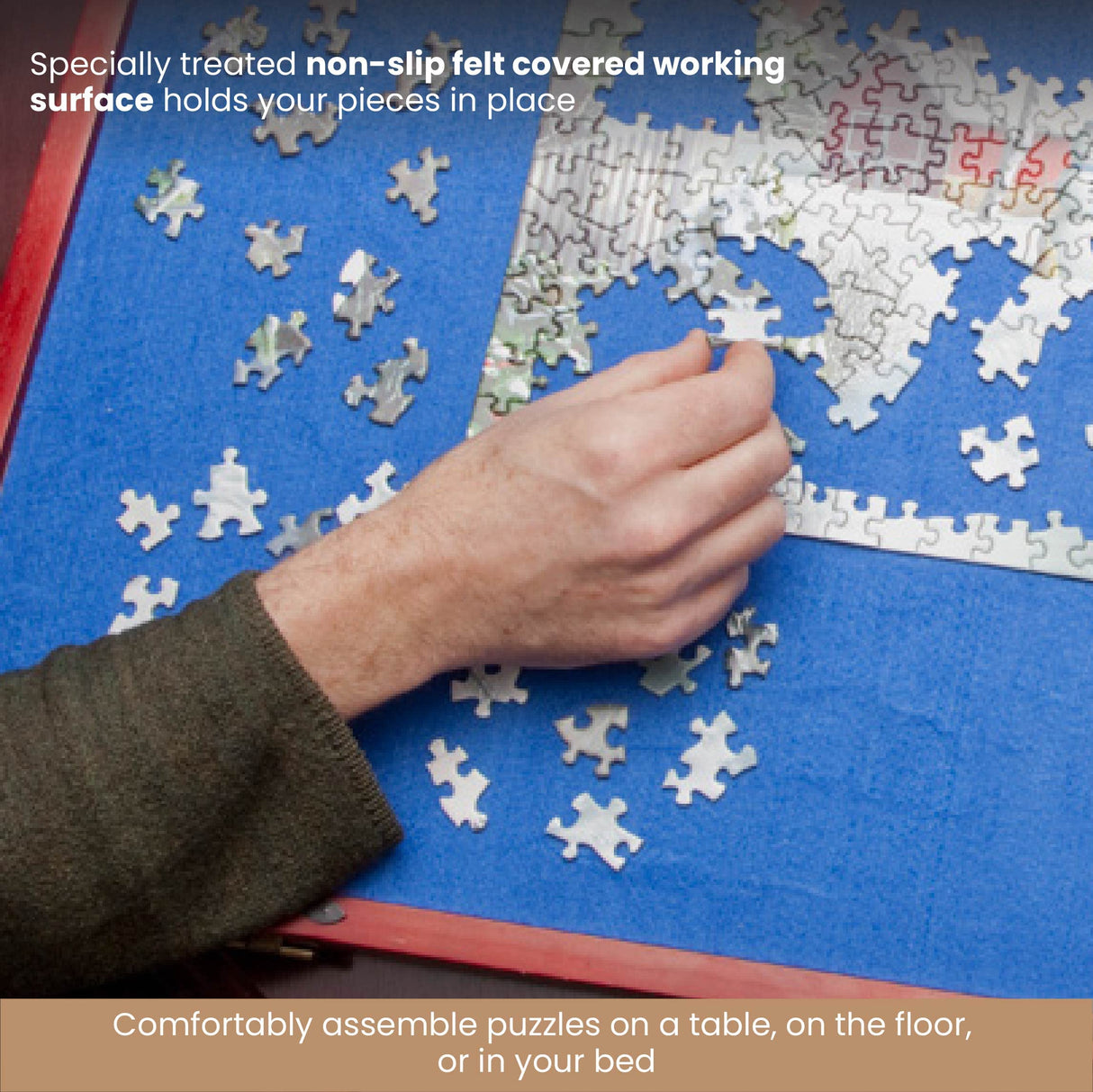Bits and Pieces - Puzzle Expert Tabletop Easel - Non-Slip Felt Work Surface Puzzle Table Accessory to Put Together Your Jigsaws Bits and Pieces