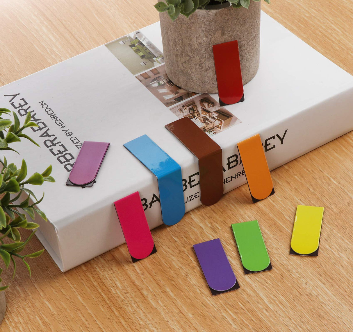 Magnetic Bookmarks,60 Pack 20 Solid Color Magnet Page Clip Small Bookmark for Book Lovers, Presents, Women, Man, Kids, Tudents, Teachers, School, Home, Office, Reading Supplies(2 x 0.8 inch) ABSOFINE