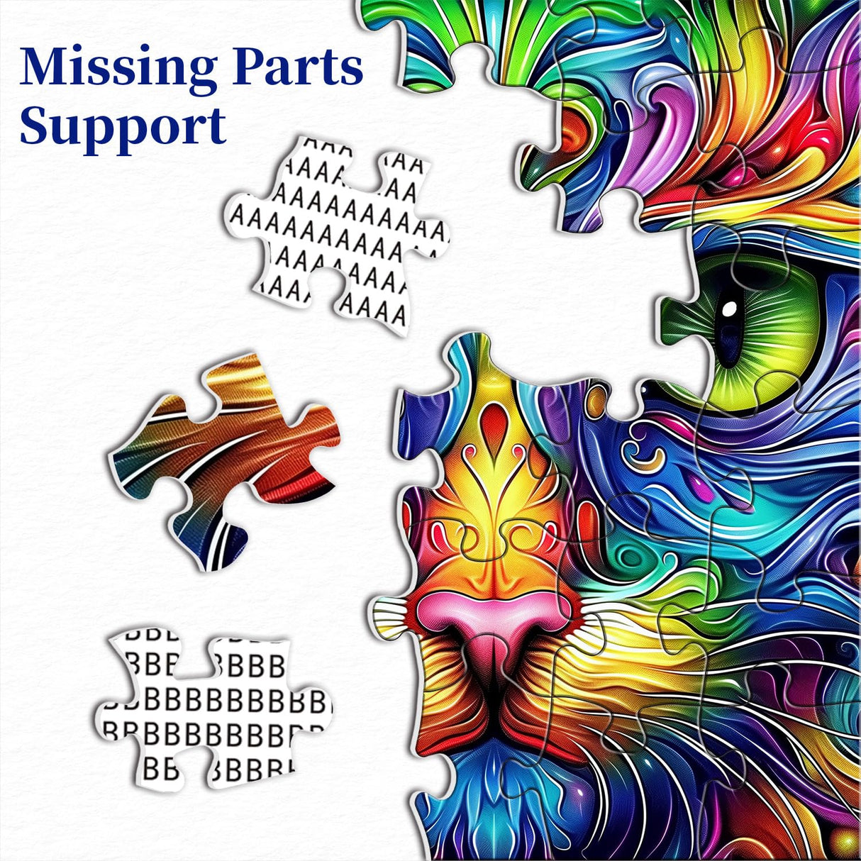 Cat Puzzles for Adults 1000 Pieces, Fantasy Animal Kitten Abstract Art Puzzle, Colorful Funny Cat Puzzle Kitty, Impossible Hard Challenge Jigsaw Puzzle for Adults PICKFORU