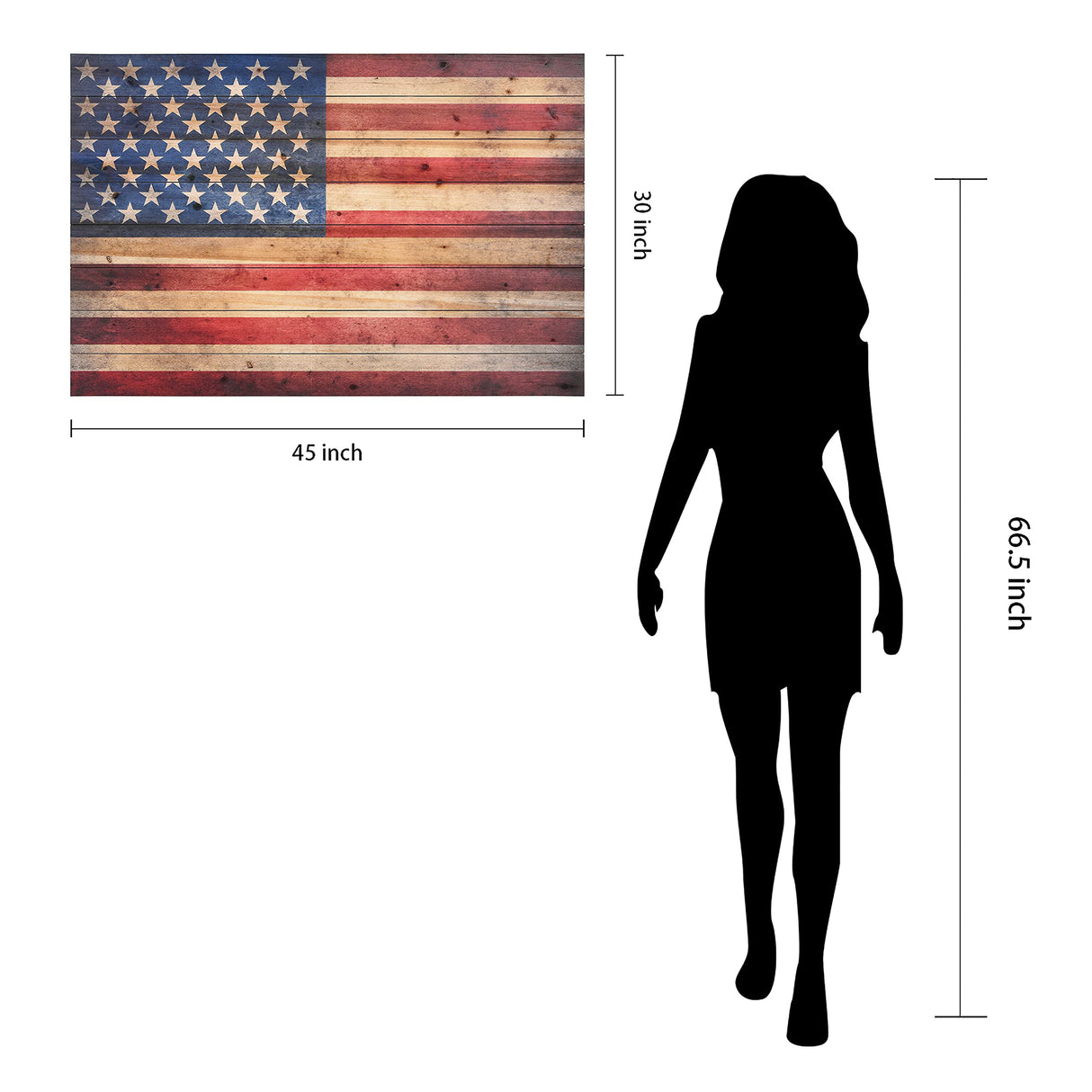 Empire Art Direct American Flag Digital Print on Solid Wood Wall Art, 30" x 45" x 1.5", Ready to Hang Empire Art Direct