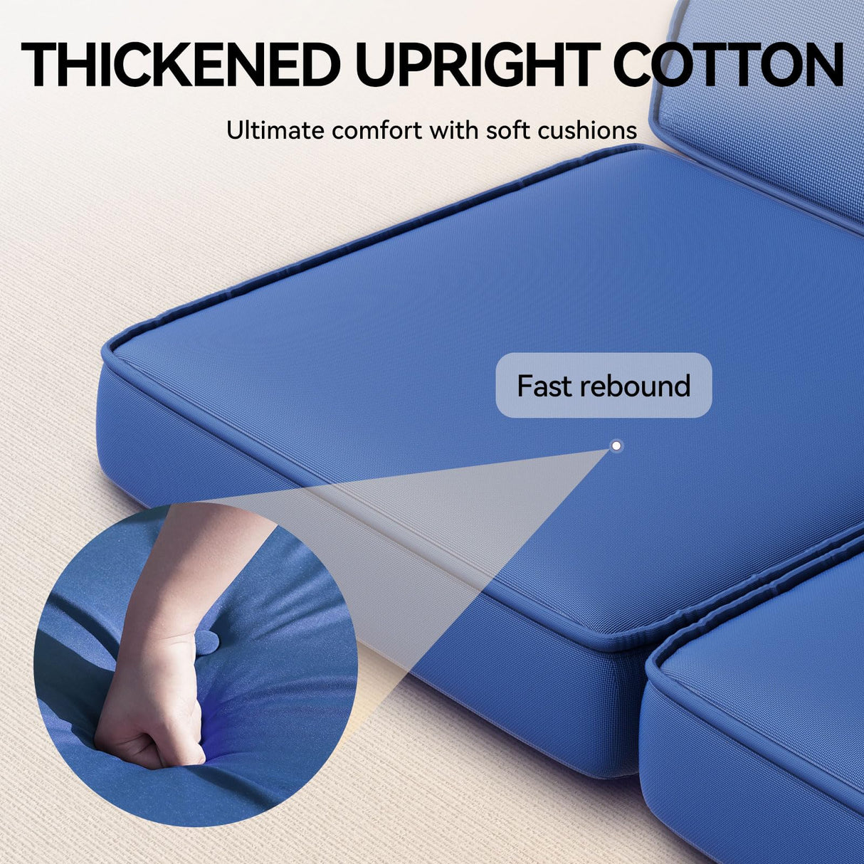 3-Seat Outdoor Patio Swing Chair with Adjustable Canopy Removable Cushion, Heavy Duty Porch Swing Glider for Patio, Backyard, Poolside, Balcony - Navy Blue FUNG YARD