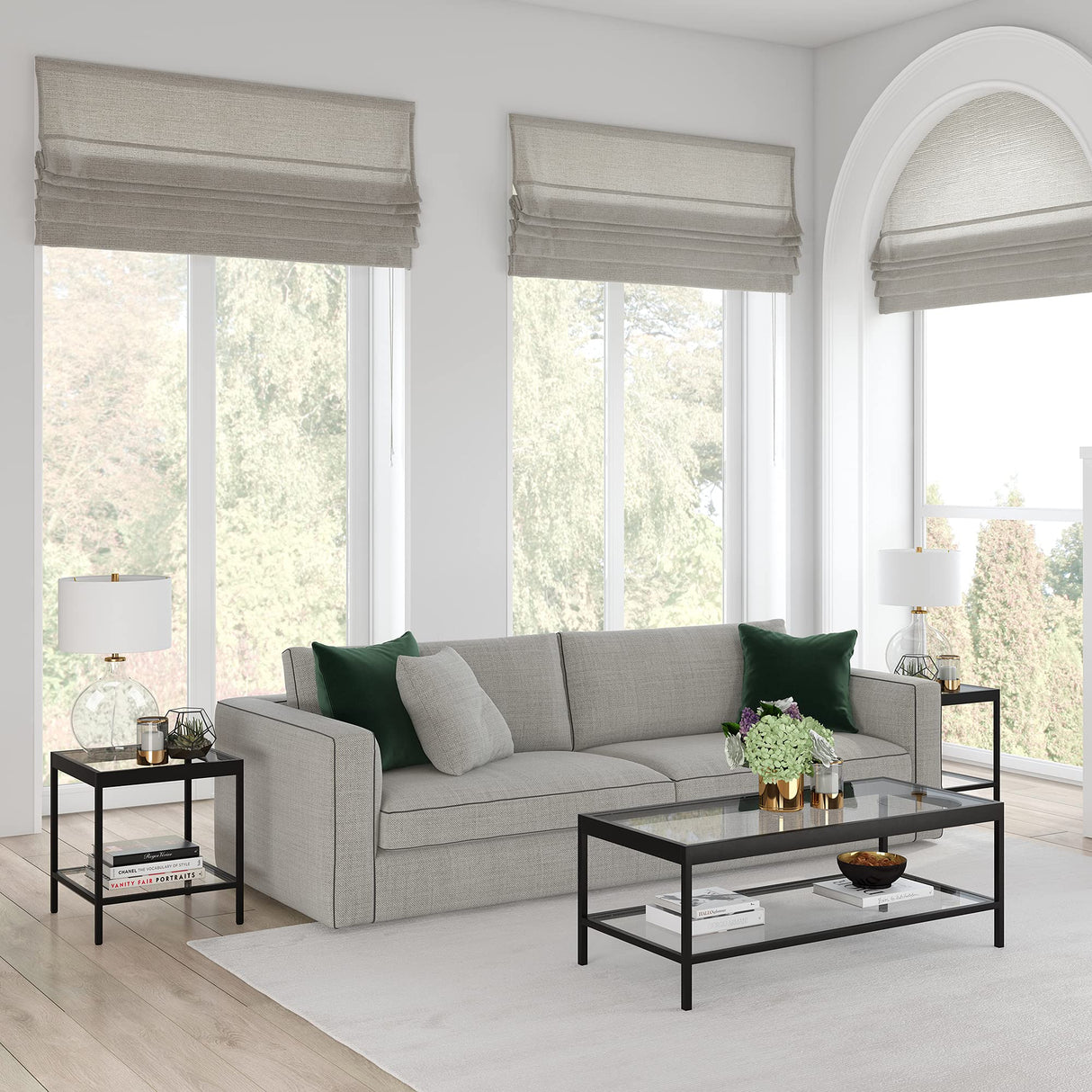 Henn&Hart 45" Wide Rectangular Rectangular Coffee Table in Blackened Bronze, Modern Rectangular Coffee Tables for living room, studio apartment essentials Henn&Hart