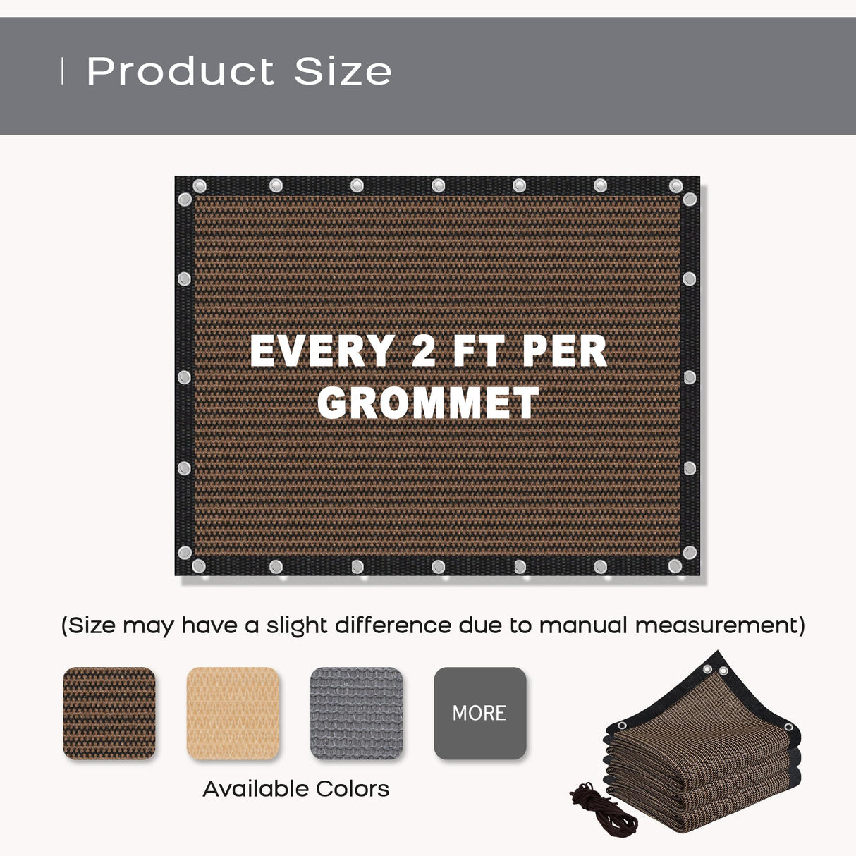 VICLLAX Shade Fabric Sun Shade Cloth Privacy Screen with Grommets for Patio Garden Pergola Cover Canopy 10x20 FT, Mocha VICLLAX