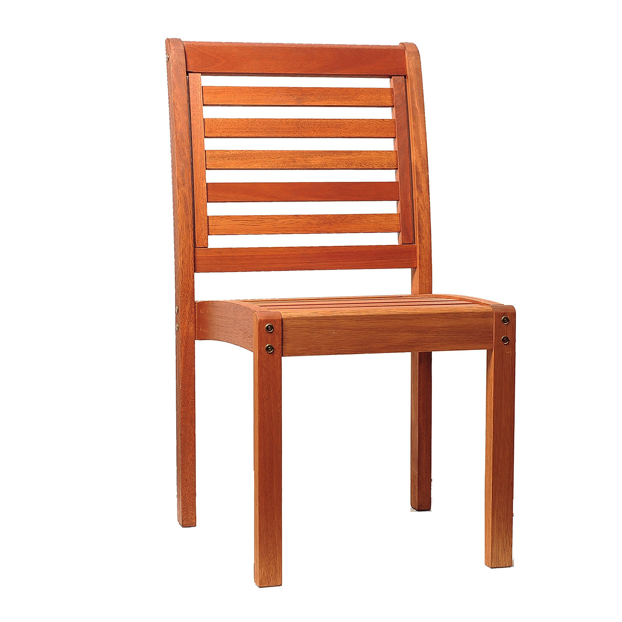 Amazonia Leeds 2-Piece Stackable Side Chair | Eucalyptus Wood | Ideal for Outdoors and Indoors Amazonia