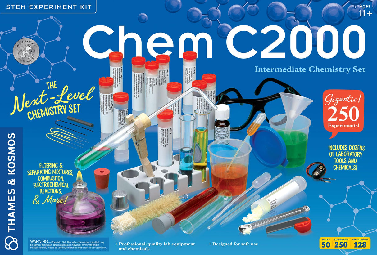 Thames & Kosmos Chem C2000 (V 2.0) Chemistry Set | Science Kit with 250 Experiments and 128 Page Lab Manual, Student Laboratory Quality Instruments & Chemicals | Parents' Choice Silver Award Winner Thames & Kosmos