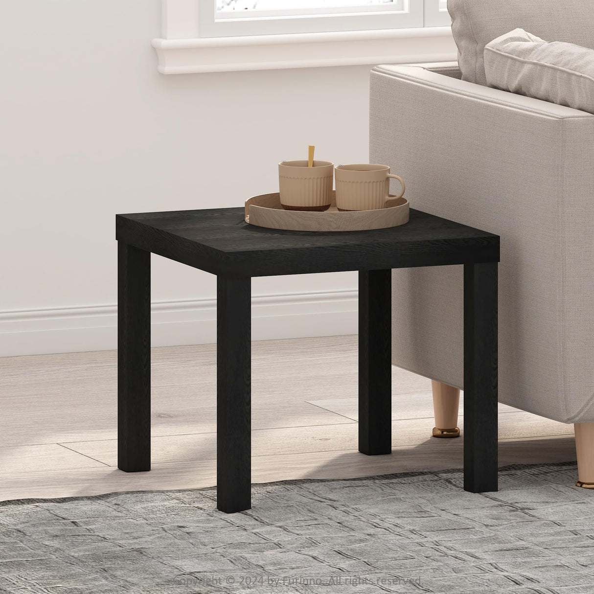Furinno Simple Square Coffee Table, Side Table, Black Furinno