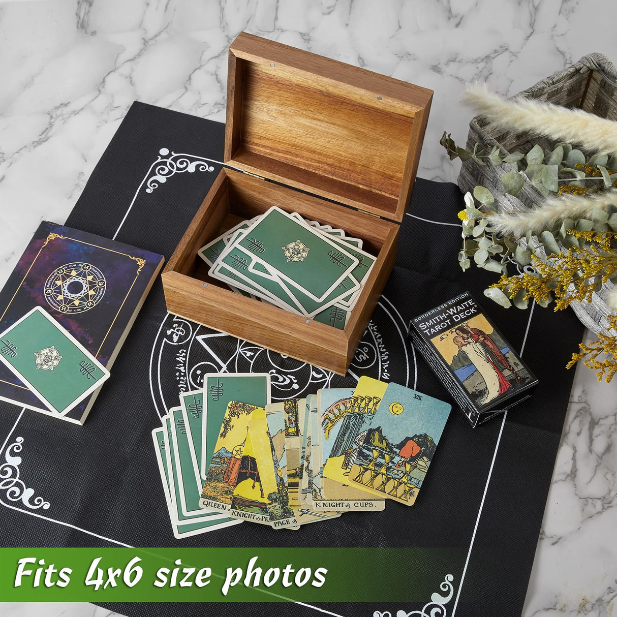 DRASTAR Keepsake Box, Acacia Wood Memory Box with Hinged Lids, Wooden Jewelry Box, Small Storage Box, Bridal Shower Gifts Box,3x5, 4x6 Card Box, Decorative Box DRASTAR