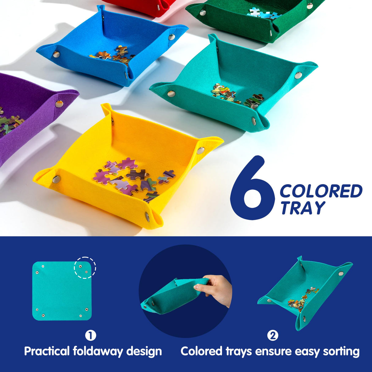 Tektalk Higher-Capacity Design, Jigsaw Puzzle Roll-up Mat in Delicate Packaging Box with Hand Pump, Storing for 2000, 1500, 1000, 500 Jigsaw Puzzle Pieces Tektalk