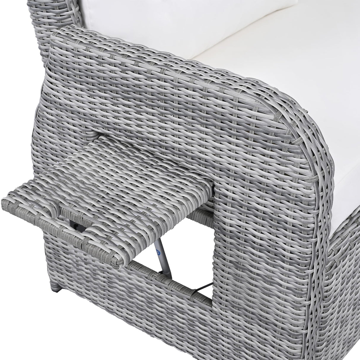 SOFTSEA 6-Piece Patio Furniture Set, Outdoor L-Shaped Sectional Recliner Sofa with 2 Ottomans, All Weather Cushions & Storage Table, Outdoor Conversation Set for Backyard, Beige SOFTSEA