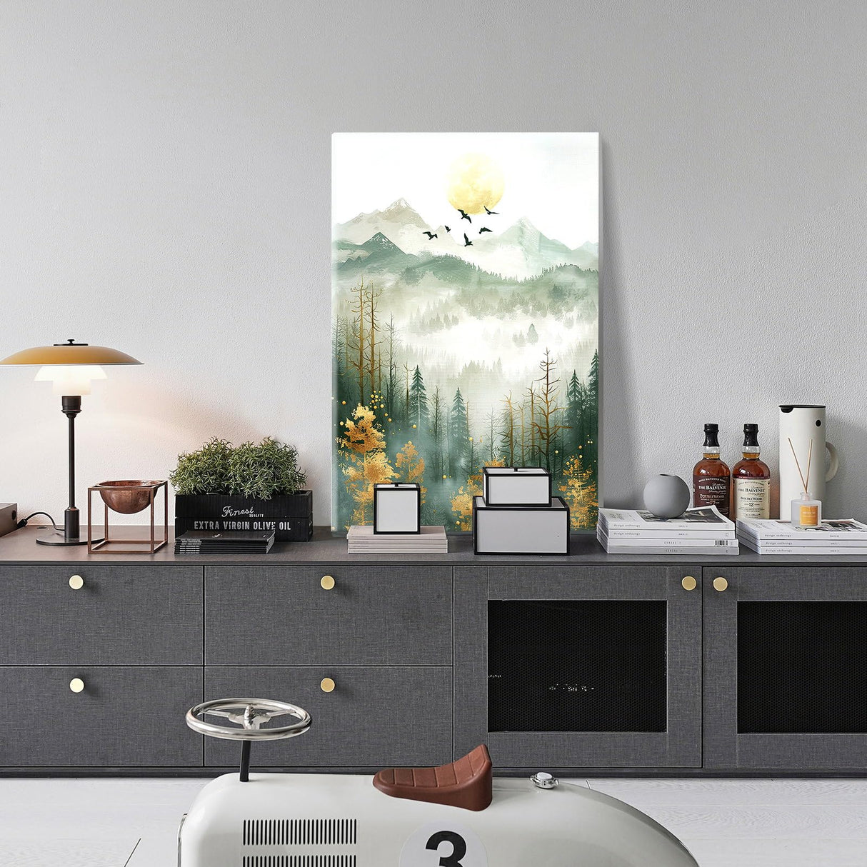 JOOZ Mountain Paint by Numbers Kit for Adults with Frame, DIY Moon Landscape Paint by Number with Easel, Adult Paint by Number Kits Framed Canvas for Home Wall Decor 8 x 12 Inch JOOZ