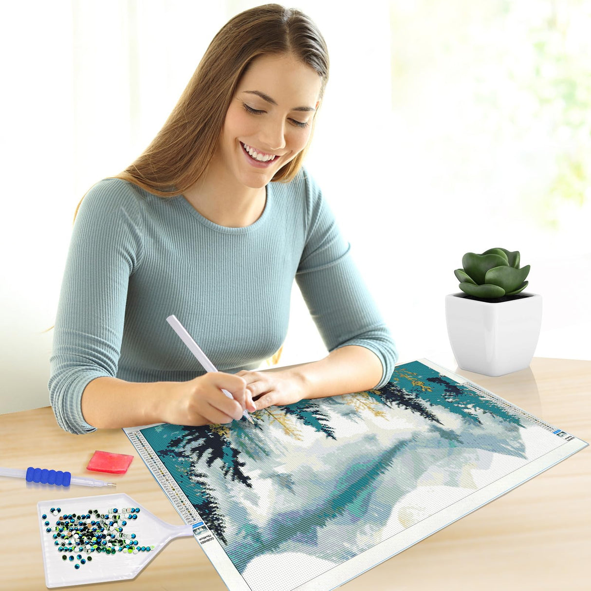 JOOZ Mountain Diamond Painting Kits for Adults 5D Large Landscape Diamond Art Kits for Adults Full Drill Forest Diamond Art Painting Kits Gem Art Kits for Wall Decor 27.5x15.7Inch JOOZ