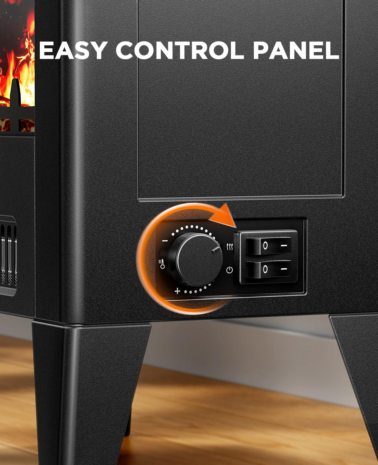 Silonn Electric Fireplace Heater, Quick Heating Portable Low Noise Fireplace with Temp Control, CSA Certified,18” Electric Fire Place with Overheat Protection Function for Living Room, Bedroom, Black Silonn