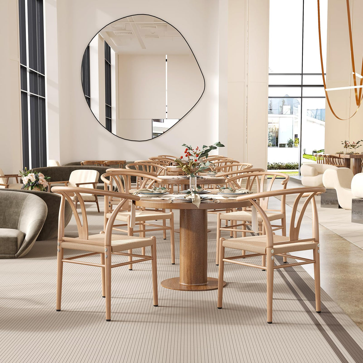 Mid Century Modern Metal Wishbone Dining Room Chairs Set of 2 4 for Your Kitchen Beach House STARY