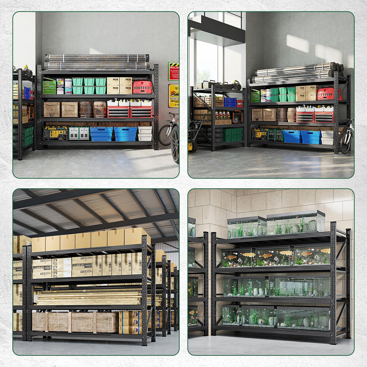 Letaya 71.3" W Metal Storage Shelves,5000LBS Heavy Duty Garage Shelving Units, 4 Tier Adjustable Utility Rack Shelf,Large Industrial Shelves,for Shop,Warehouse,Basement (71.3" W x 24" D x 70" H) Letaya