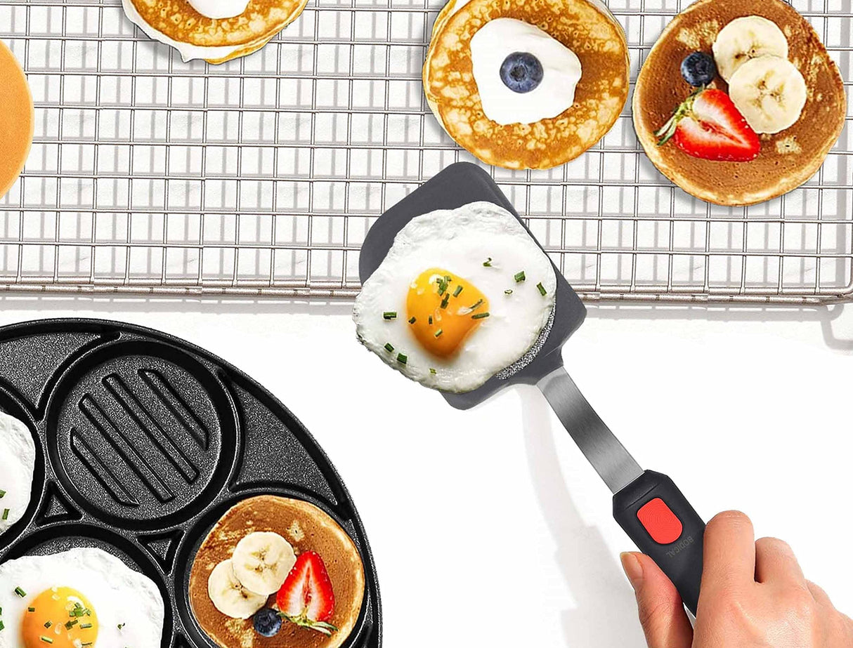 2 Pack Flexible Silicone Spatula Turner, 600°F Heat Resistant Silicone Spatula Set for Nonstick Cookware, Kitchen Silicone Cooking Utensil Set for Egg Pancake Flipper/Heat Resistant Silicone Grip BodiCal