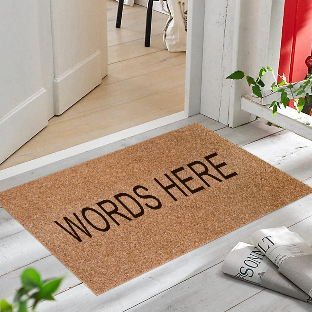 SUNNOW 2 Pack Coir Front Door Mat Outdoor Indoor Entrance, Personalized Blank Doormat Entry Rug with Non Slip Backing for High Traffic Areas, Suitable for DIY Gift, 17"x 30" SUNNOW