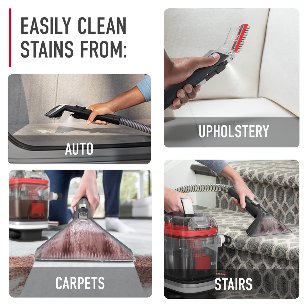 Hoover CleanSlate Plus Portable Carpet + Upholstery Spot Cleaner Machine, Powerful Suction with Versatile Tools, Pet Stain Remover, Car and Auto Detailer, Pair with Hoover Carpet Cleaner Solution Hoover