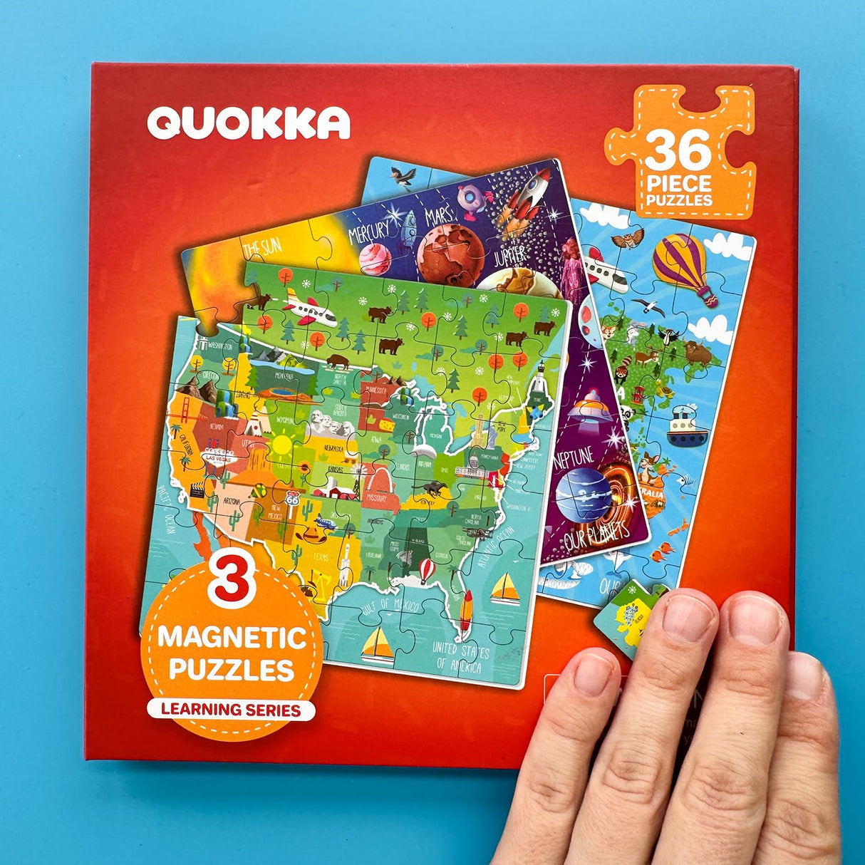 QUOKKA Magnetic Puzzles for Kids 4-6 - 36 Pcs Travel Puzzles Games for Kids Ages 3-5 - Maps Activities Toy for Boys and Girls 2-4 yo - Learning Magnet Gift for Road Trip QUOKKA