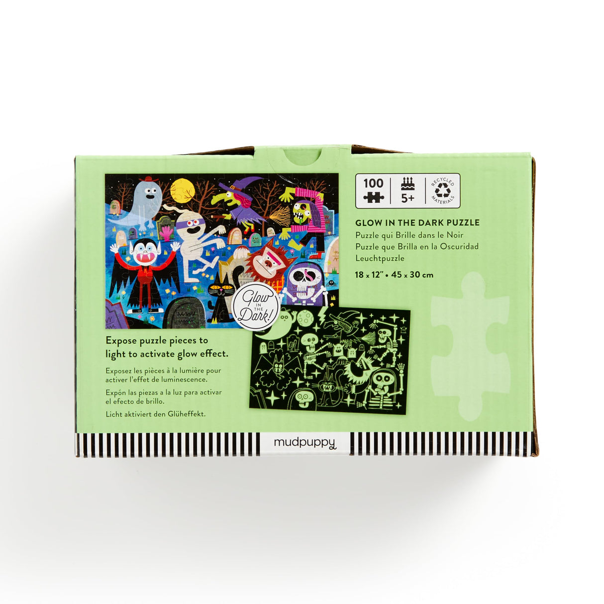 Mudpuppy Haunted Graveyard โ 100 Piece Glow in The Dark Jigsaw Puzzle with A Scary Scene of Monsters and Creatures and Hidden Spooky Details in The Dark Mudpuppy