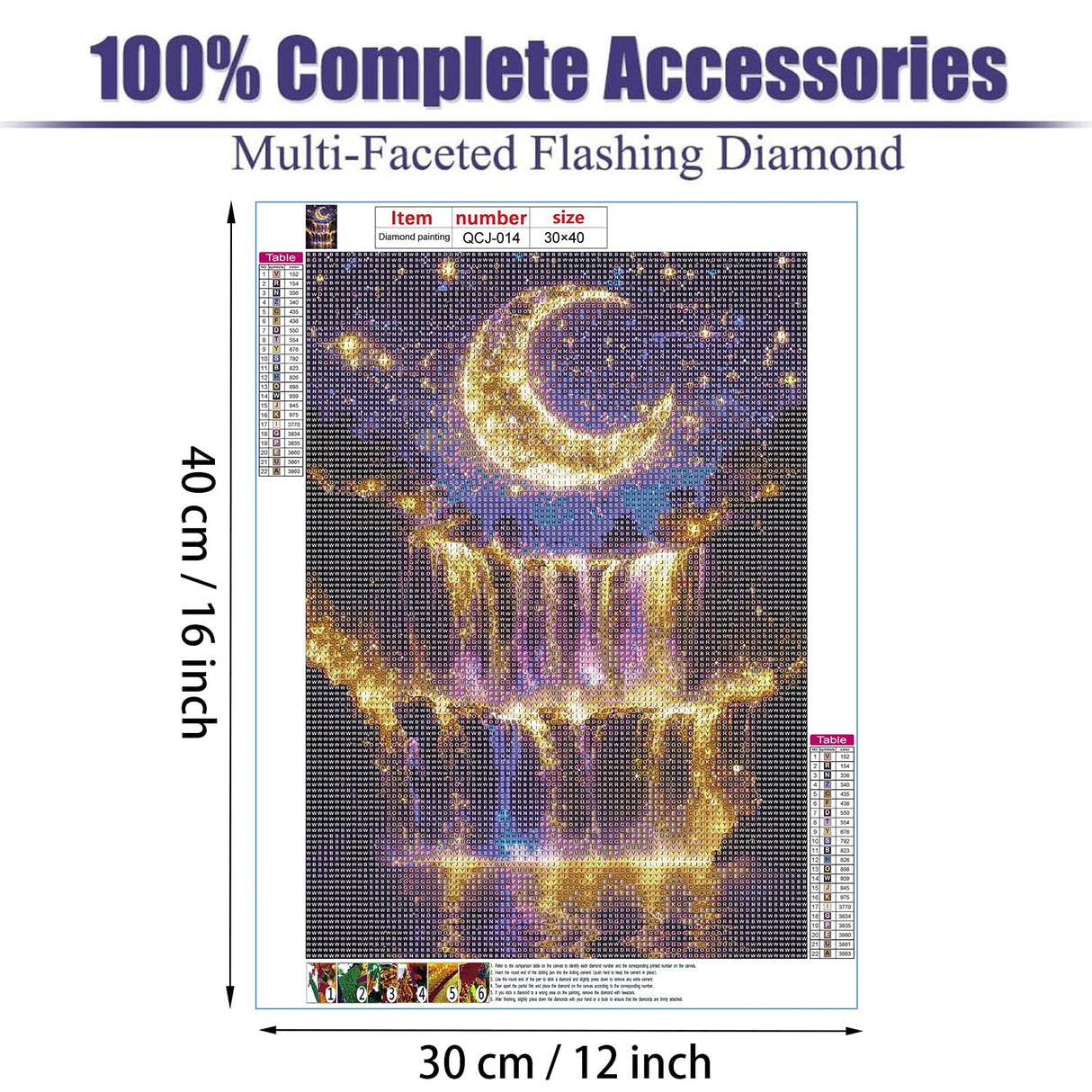5D Diamond Painting Kits for Adults Beginners, Moonlight Waterfall Diamond Art Kits for Adults, DIY Full Drill Round Moon Landscape Diamond Dots, Home Wall Decor 12x16 Inch Accompany Wind