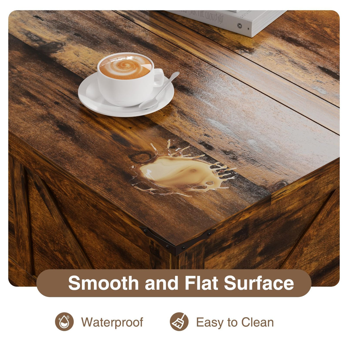 Vabches 35.4" Lift Top Coffee Table, Farmhouse Square Coffee Tables with Storage for Living Room, Center Table with USB Charging Station and Hidden Space, Grey Vabches