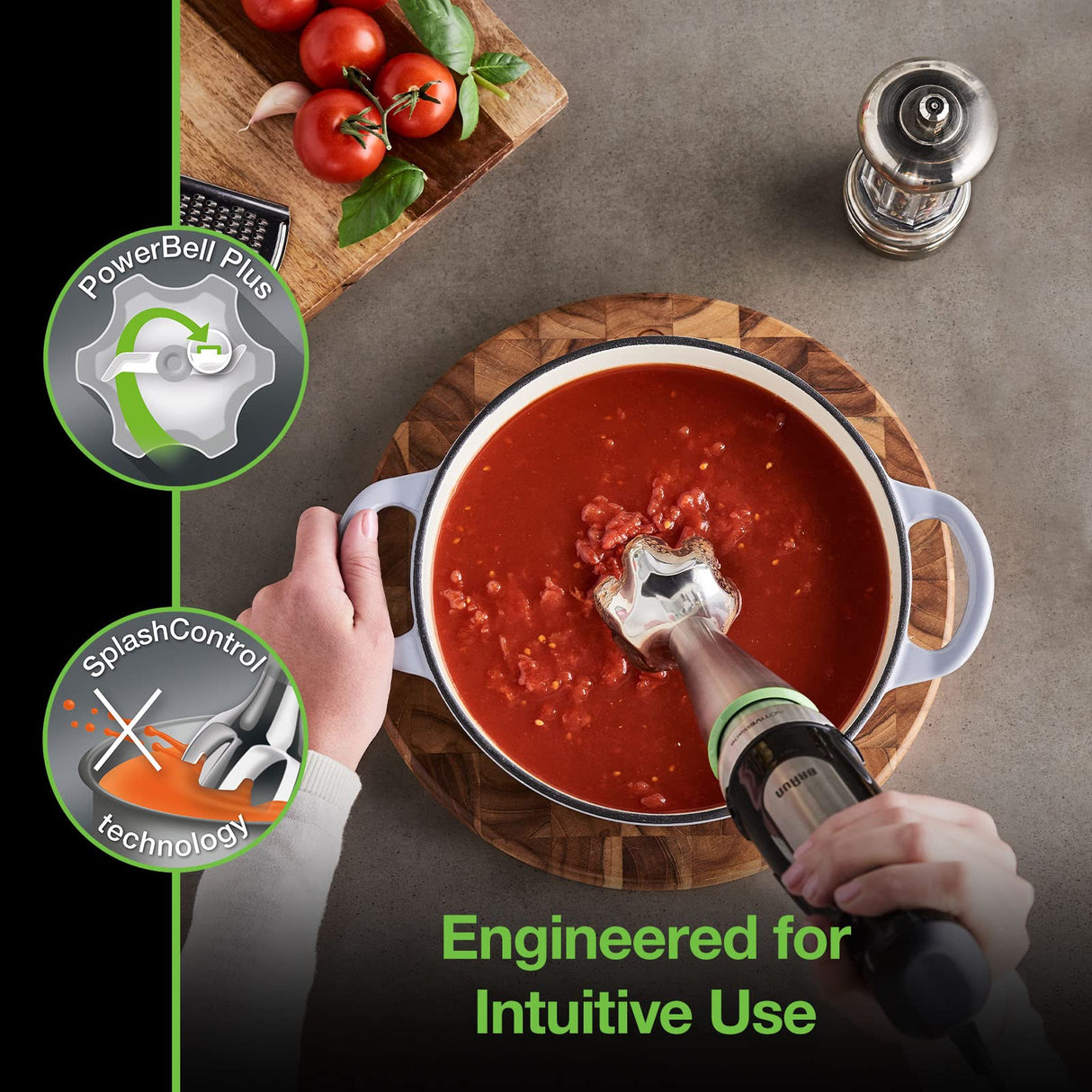 Braun MultiQuick 7 3-in-1 Immersion Hand Blender with Variable Speed and Patented Technology - Includes 2-cup Chopper, Whisk + Beaker for Fast Blending, Stainless Steel, MQ7035X Braun