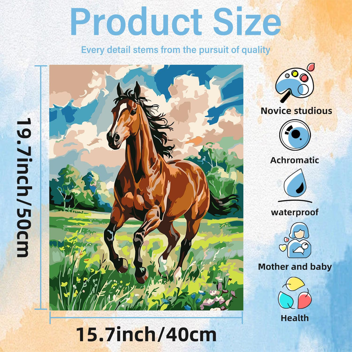 Aestalrcus Horse Paint by Numbers for Adults, Paint by Numbers Kit for Adults Horse, Adult Paint by Number Gifts and Home Decor 16x20 Inch Aestalrcus