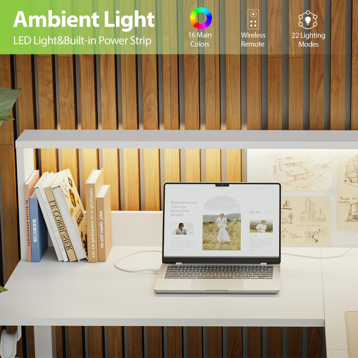 Agilestic L-Shaped Electric Standing Desk, 63x55 Inch Ergonomic Adjustable Height Desk with Storage, Stand Up Corner Desk Sit Stand Computer Table Power Outlet & LED Lights, Office Table, White Agilestic