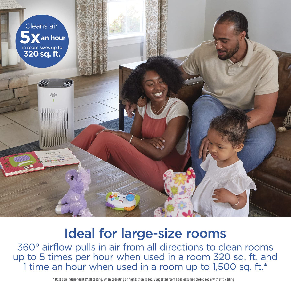 Clorox Air Purifiers for Home, True HEPA Filter, Large Rooms up to 1,500 Sq Ft, Removes 99.9% of Mold, Viruses, Wildfire Smoke, Allergens, Pet Allergies, Dust, AUTO Mode, Whisper Quiet Clorox Home Appliances