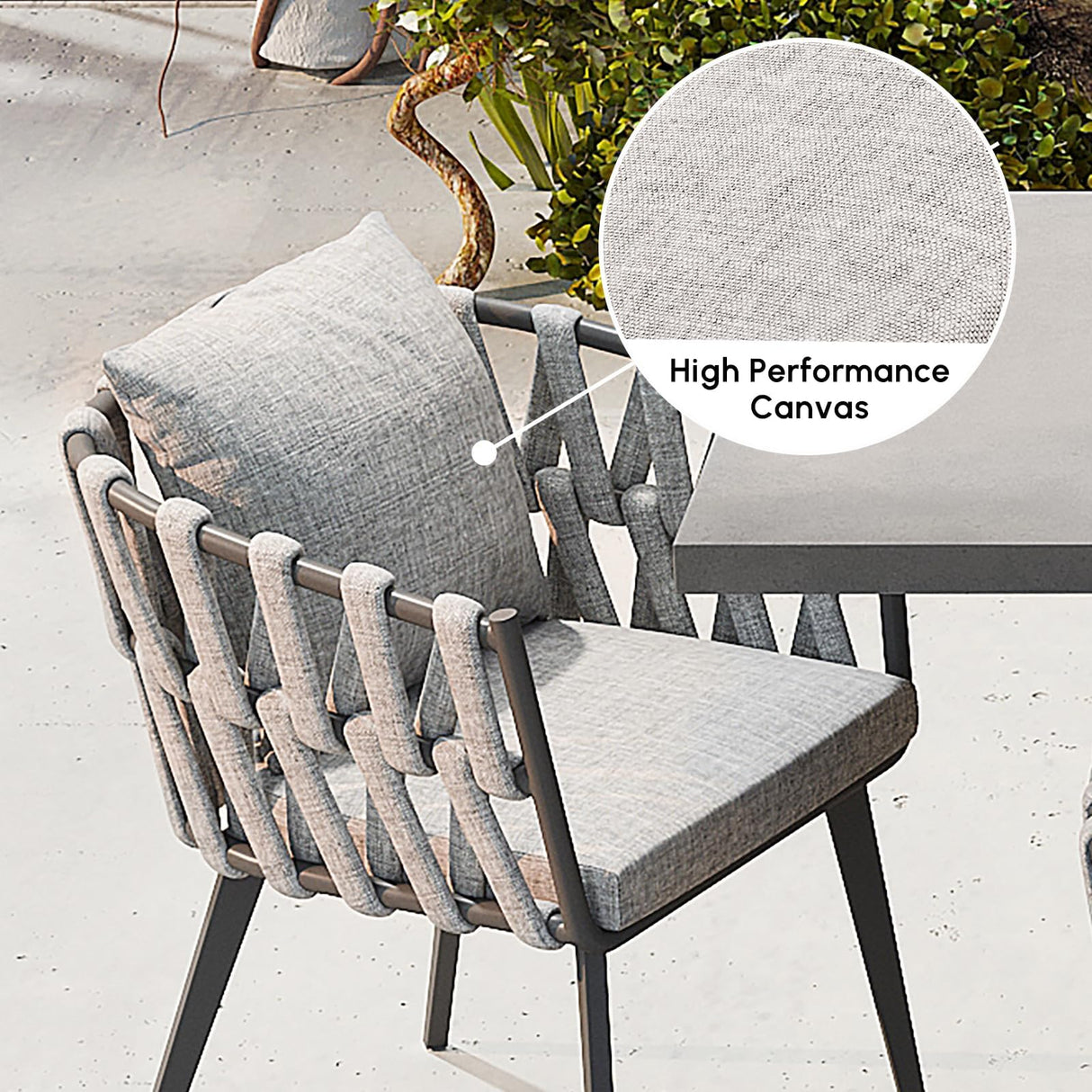homary 7 Piece Outdoor Patio Dining Table Set, Aluminum Patio Dining Table Set with Extendable Table Top & 6 Woven Arm Chairs, Weatherproof Garden Furniture with Cushions for Backyard, Patio or Deck homary
