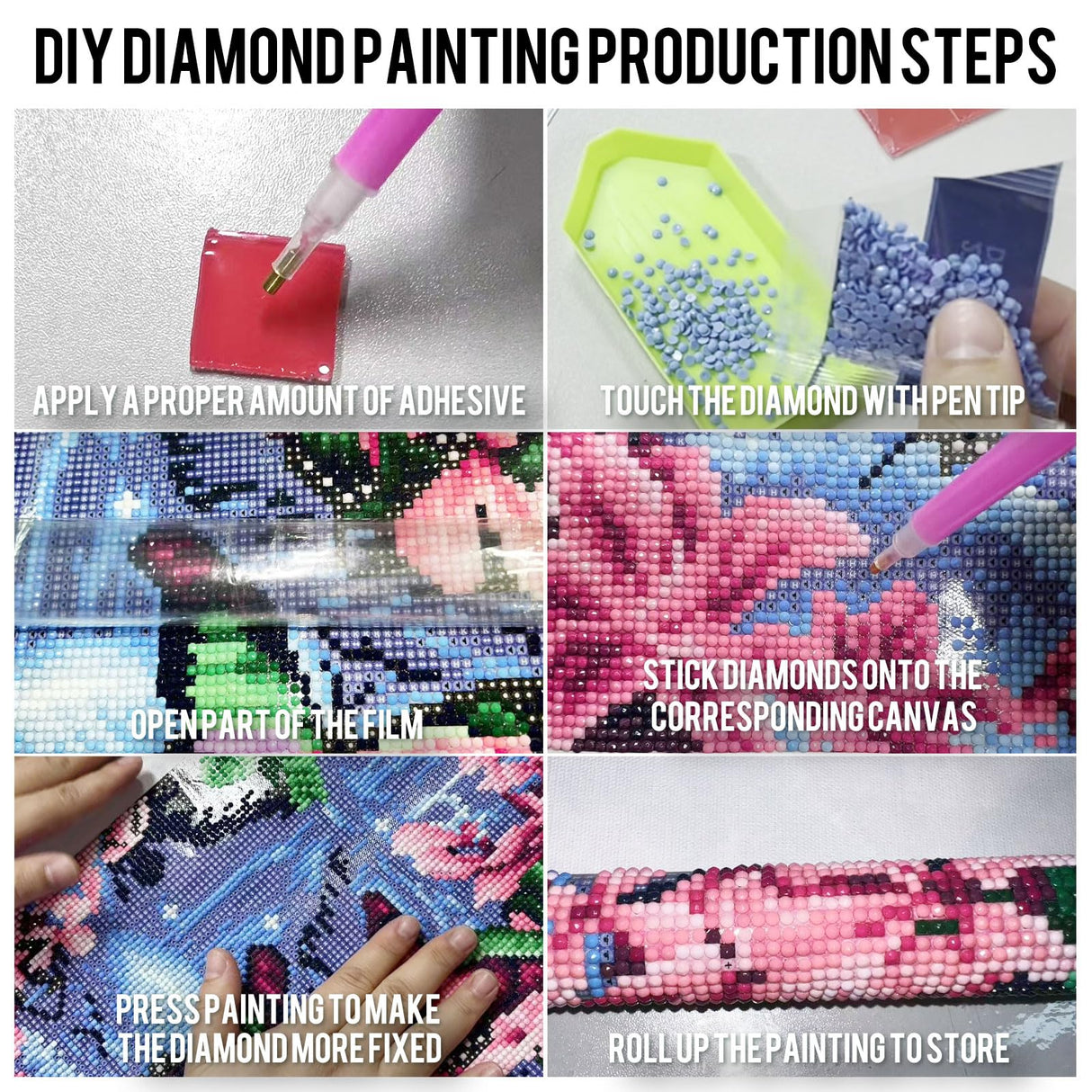 12 pk 5D Large Advanced Diamond Art Kits for Adults Multiple Packs DIY Club Round Full Drill Diamond Painting Moon Colorful with Crystal Gem Art Painting Kits Set Beginners Canvases12 x 16 Inches Generic