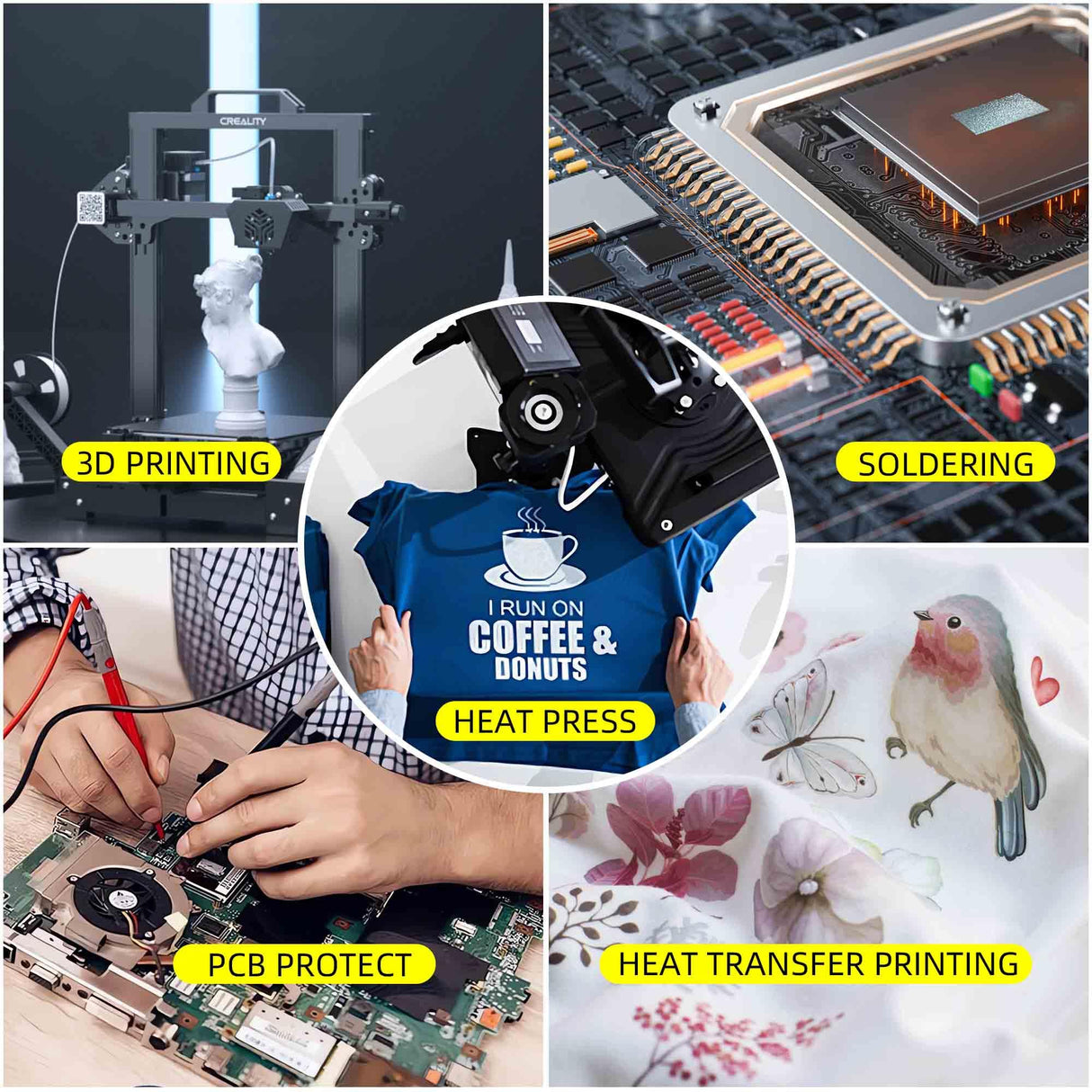 TSSART K15 Heat Tape - Professional Heat Press Tape for Vinyl Sublimation Heat Sublimation Heat Transfer, Oxidation and High Temperature Resistance Residue Free - 4Pack, 0.8 inch x 54FT TSSART