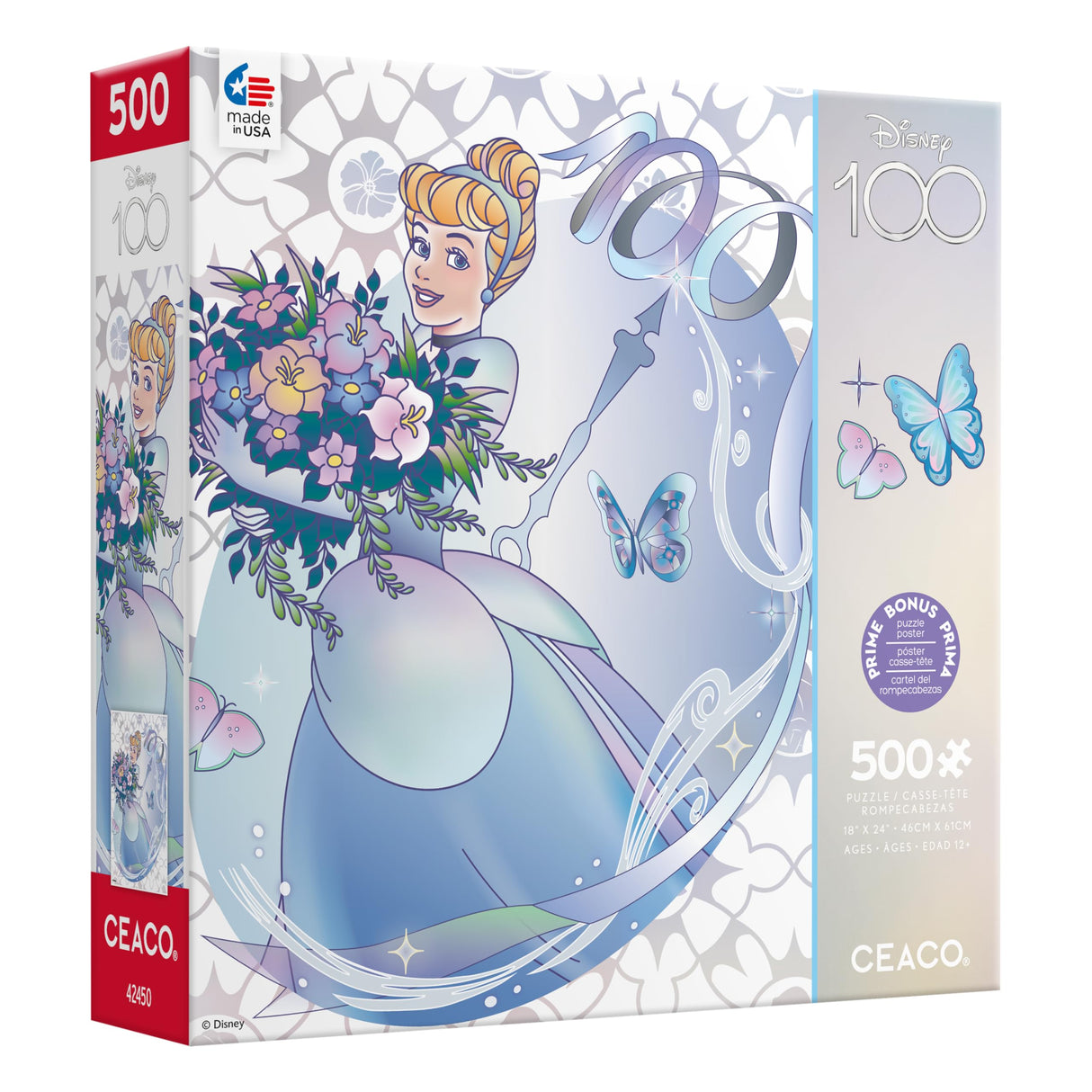 Ceaco - Disney's 100th Anniversary - Platinum Princess Cinderella - 500 Piece Jigsaw Puzzle Ceaco