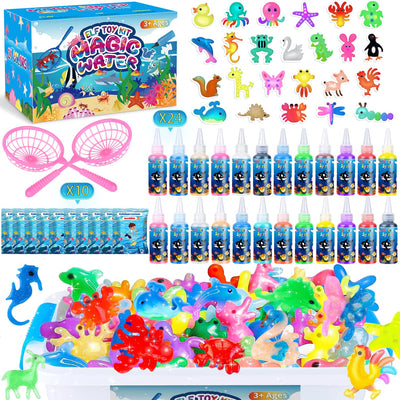 KAISASA Magic Water Elf Toy Kit, Aqua Fairy Water Gel Kit for Kids with 24 Magic Gels, Aqua Fairy kit with 24 Shape Molds, DIY Creative Art Crafts Kits, Birthday Gifts & Party for Girls and Boys