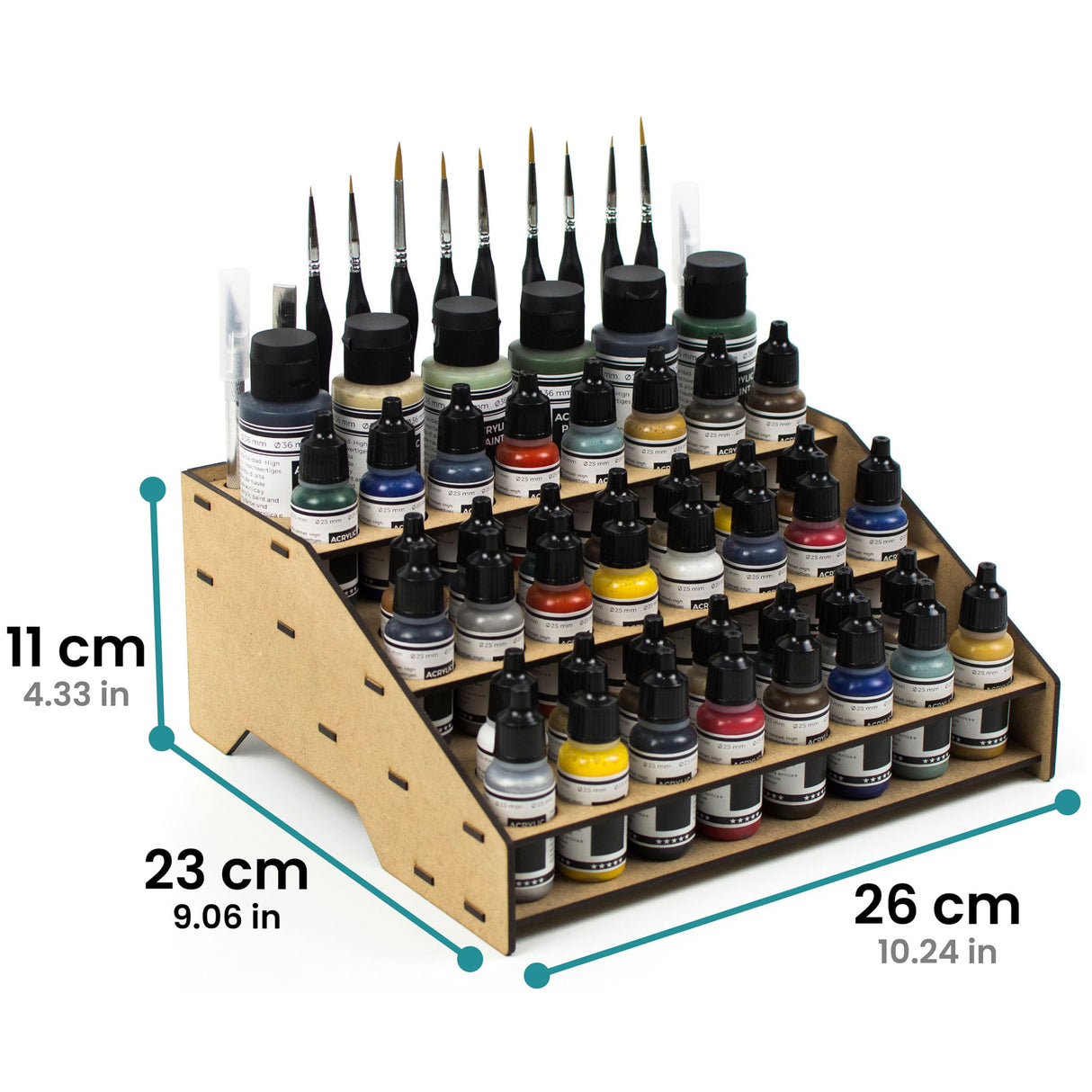 PROSCALE Paint rack organizer stand for modeling and miniatures. Vallejo paint rack kit Vallejo Army paint holder brushes miniatures modeling models (Rack A) PROSCALE