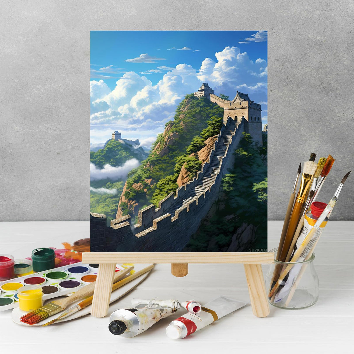 ZUVRDIAI Professional Paint by Number Supplies, Great Wall of China, Personalized Digital Painting Kit, Craft Your Artistic Journey, 40x50cm, Without Frame ZUVRDIAI