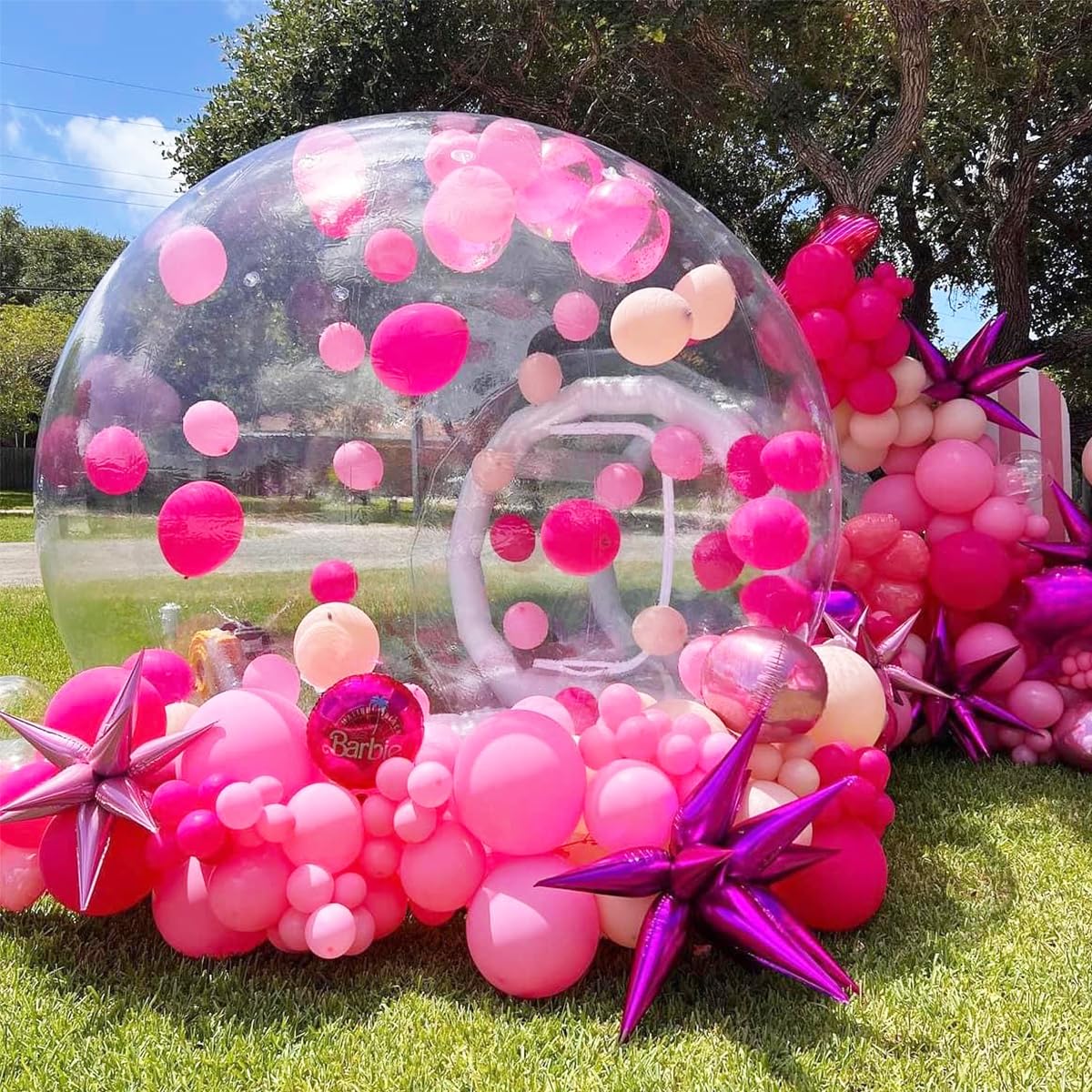 10FT Bubble House Inflatable Bubble Tent 100% PVC Tent Bubble House with Blower for Party Wedding, Clear Dome Balloon Garden Tent, 10FT Diameter Bubblen OWROMI