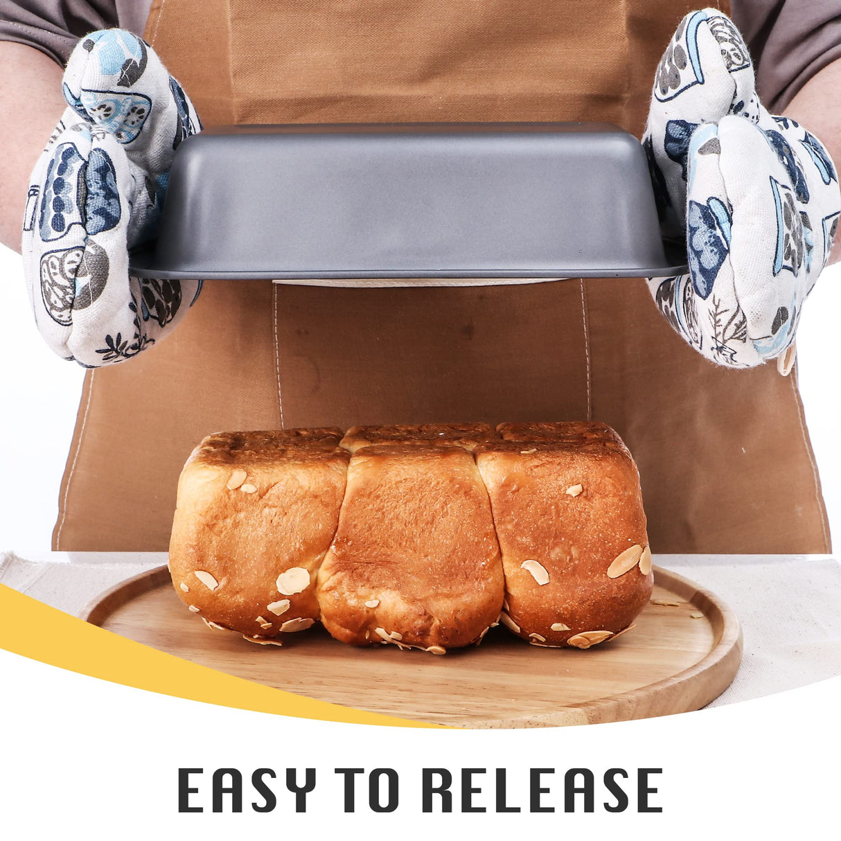 HONGBAKE 3 Pack Bread Pan for Baking Loaf Pan Set, 8.5 x 4.5 Inches Loaf Pan with Wide Grips Nonstick Bread Tin 3 pack, 1Lb Perfect for Homemade Bread, Grey HONGBAKE