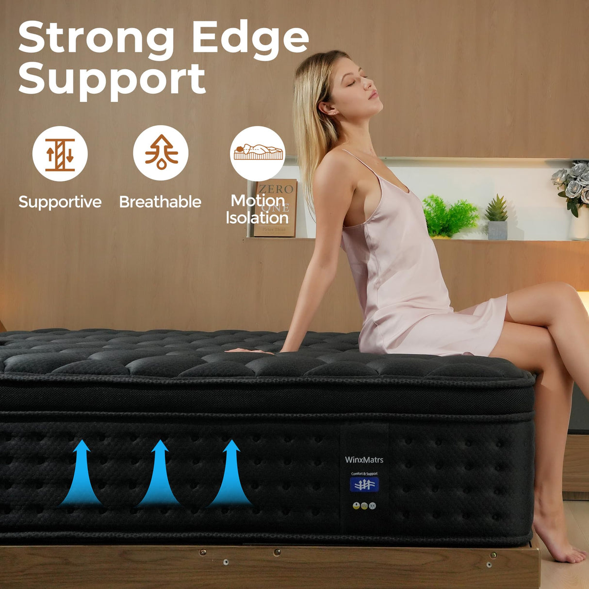 WinxMatrs Twin Mattress, 10 Inch Memory Foam Hybrid Mattress in a Box, Independent Spring for Motion Isolation and Pressure Relief, Comfortable Medium Firm Edge Support WinxMatrs