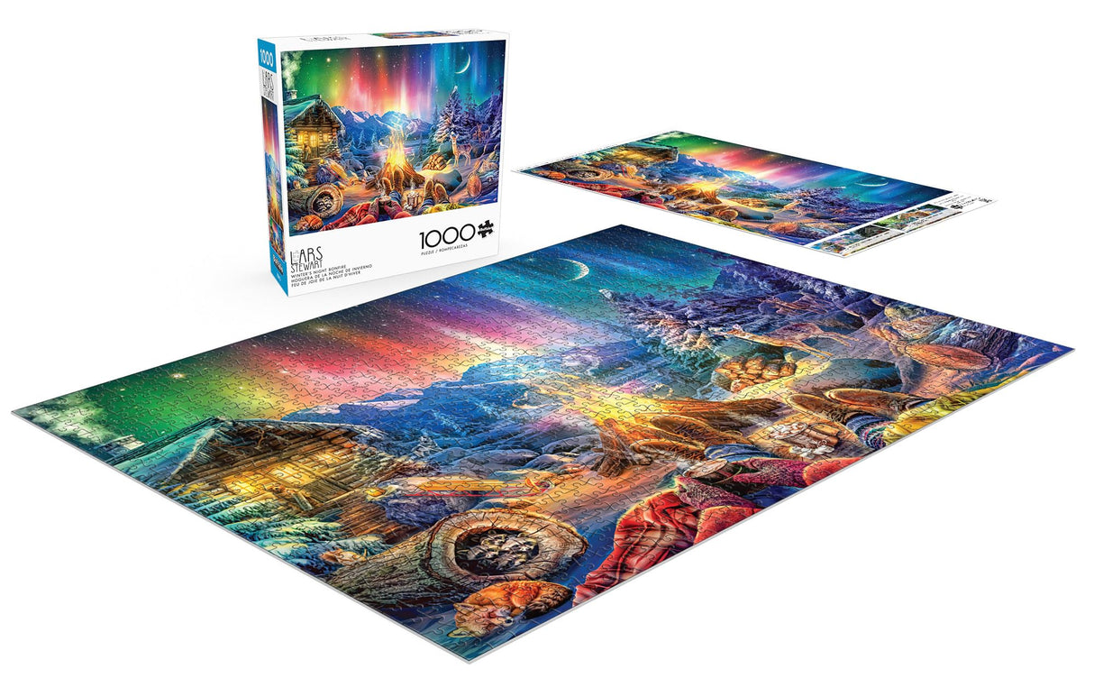 Buffalo Games - LARS - Winter's Night Bonfire - 1000 Piece Jigsaw Puzzle for Adults -Challenging Puzzle Perfect for Game Nights - Finished Size is 26.75 x 19.75 Buffalo Games